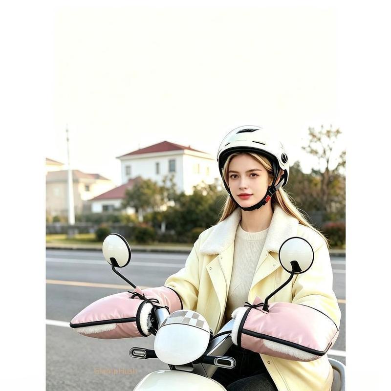 Winter Motorcycle Handlebar Mitts – Fleece-Lined & Reflective