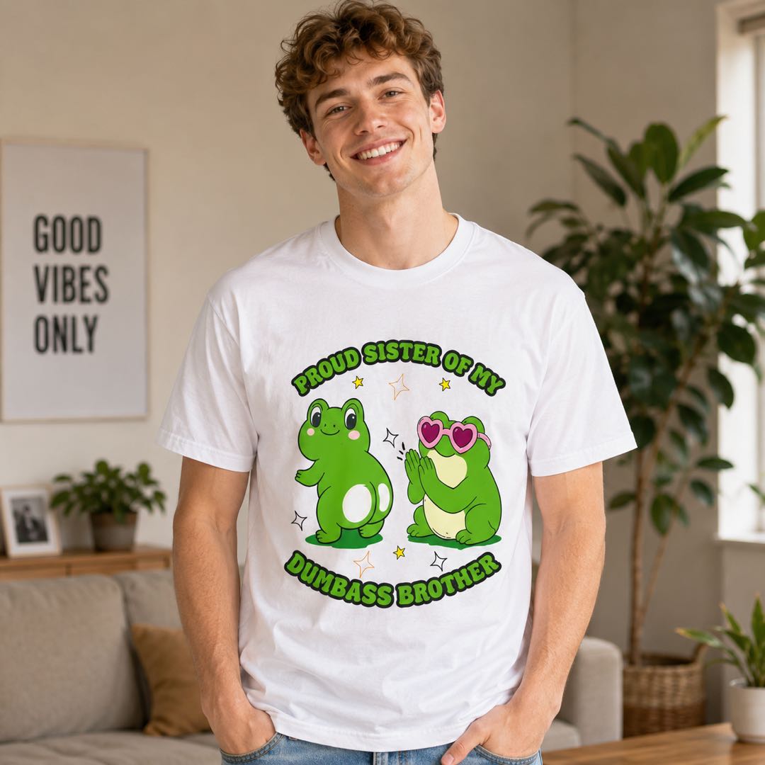 Cute Frogs. Savage Message-Funny Brother & Sister T-Shirt-Cute Frog Graphic Tee