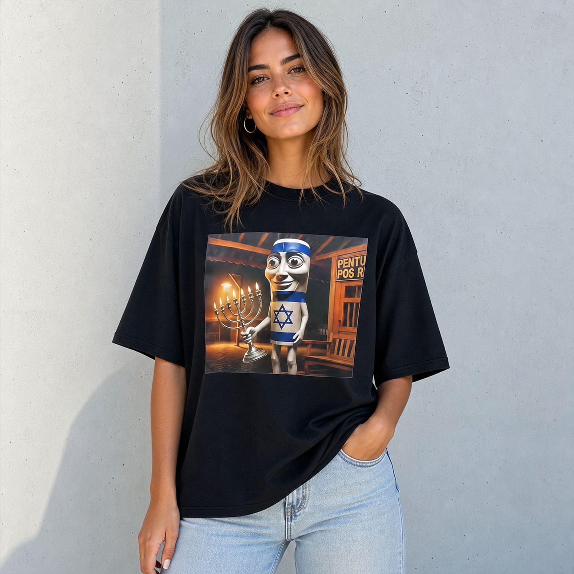Funny Tung Tung Sahur Jewish Graphic Tee front print product photo 01 | Diya Glow