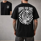Doing Dad Shit funny dad graphic tee black back print inset model