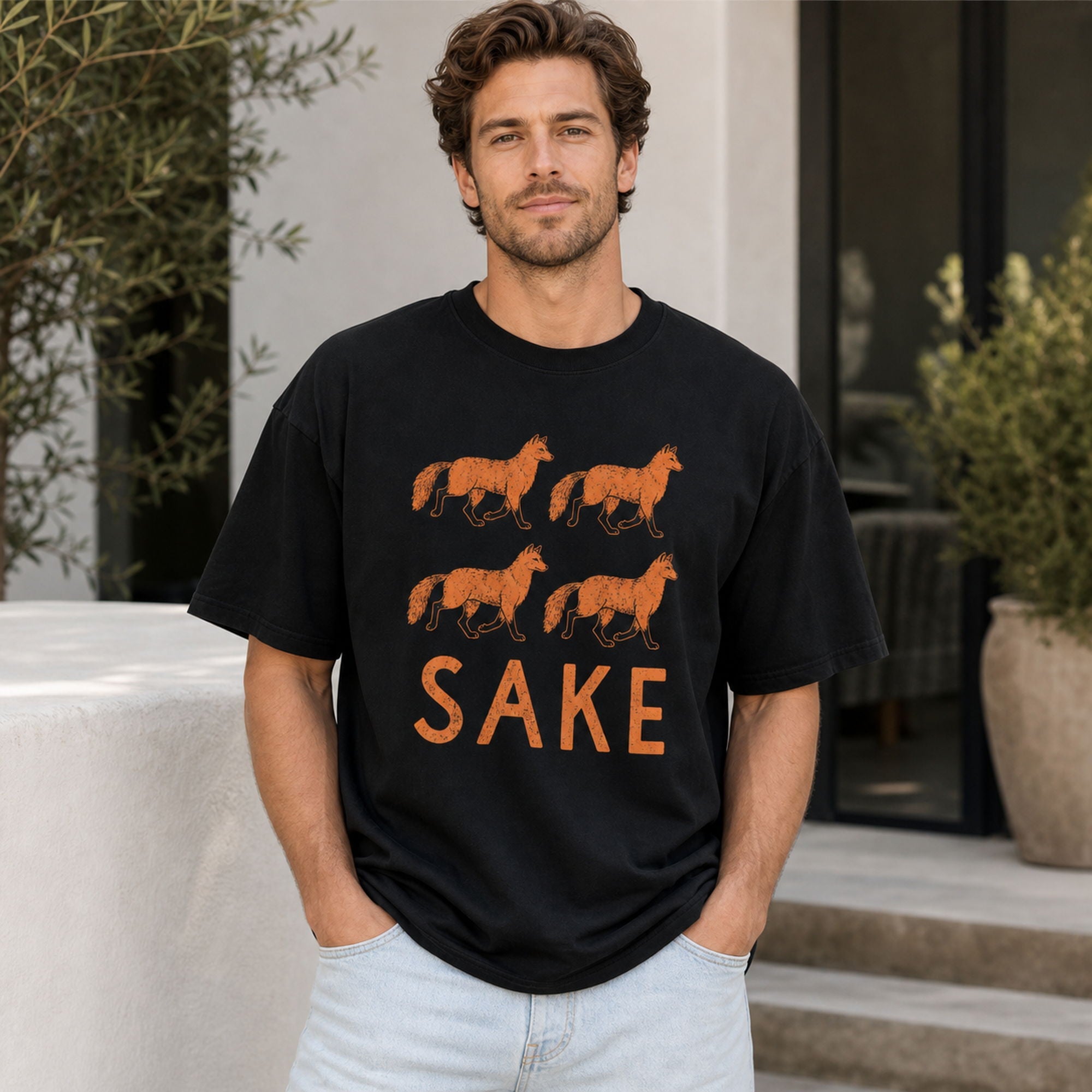 For Fox Sake Funny Graphic Tee front print product photo 01 | Diya Glow