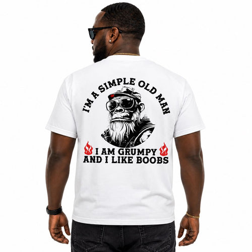 Certified Grumpy Old Man | Simple Old Man Gorilla Funny T-Shirt