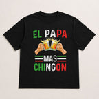 El Papa Mas Chingon funny dad graphic tee black front flat lay