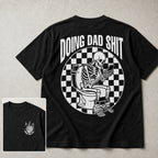 Doing Dad Shit funny dad graphic tee black back print inset flat lay