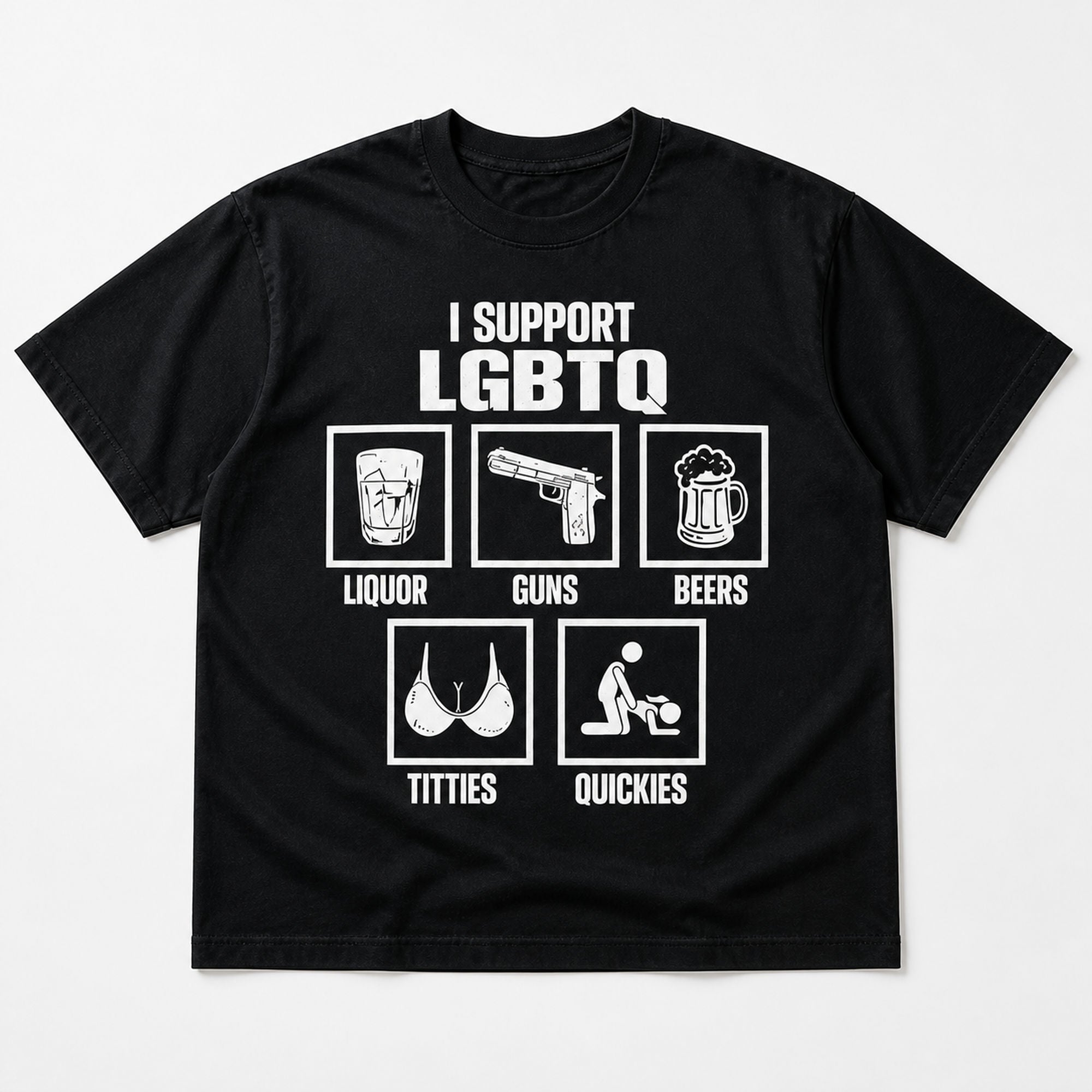 I Support LGBTQ Funny Graphic Tee front print product photo 03 | Diya Glow
