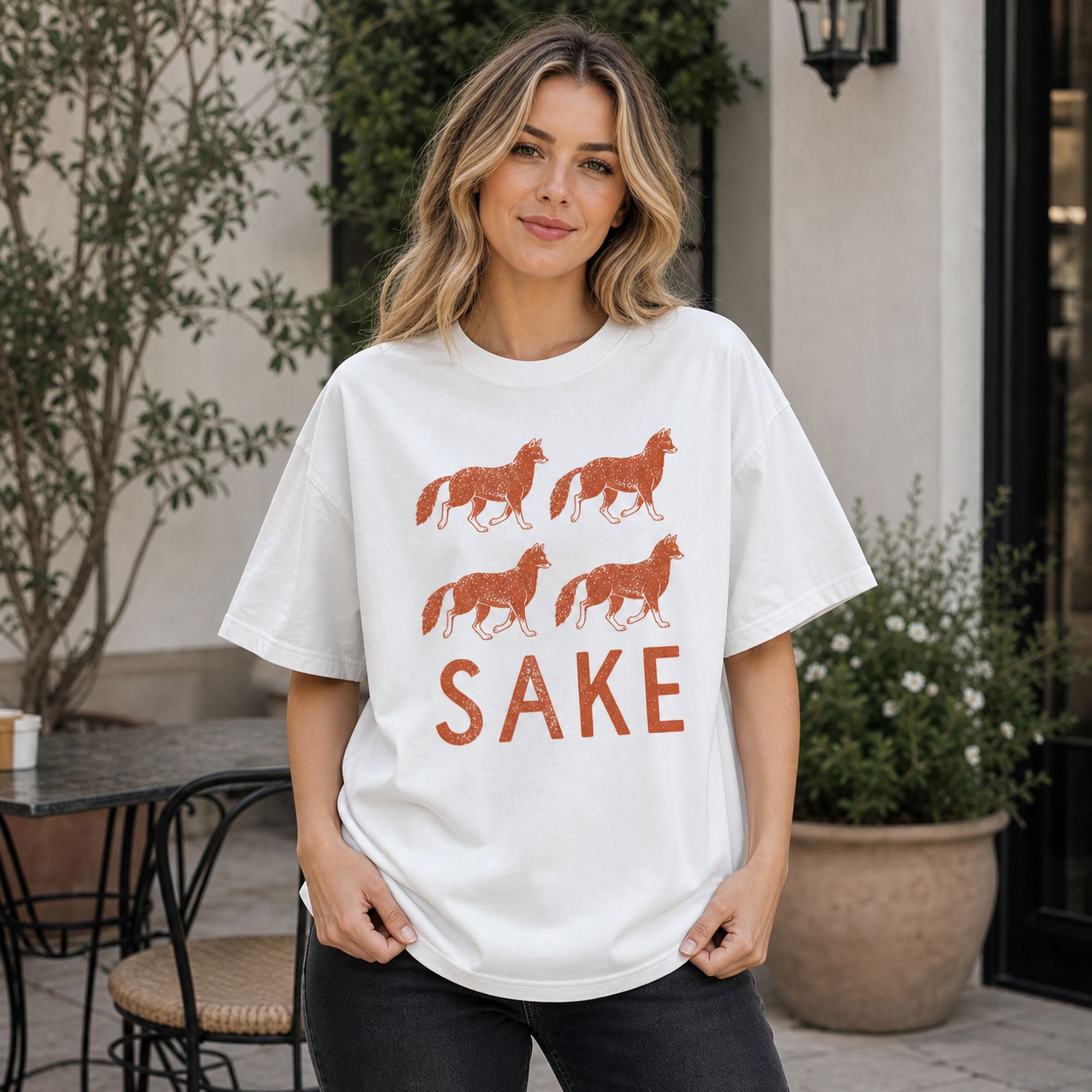 For Fox Sake Funny Graphic Tee front print product photo 04 | Diya Glow