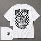 Doing Dad Shit funny dad graphic tee white back print inset flat lay