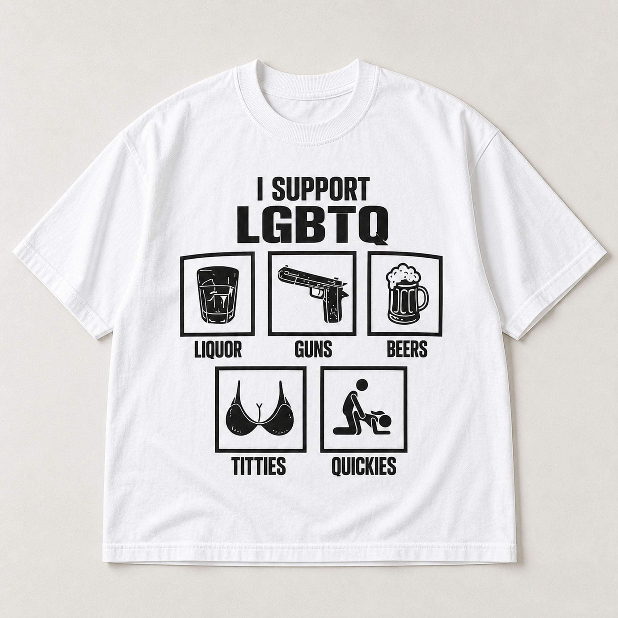 I Support LGBTQ Funny Graphic Tee front print product photo 04 | Diya Glow