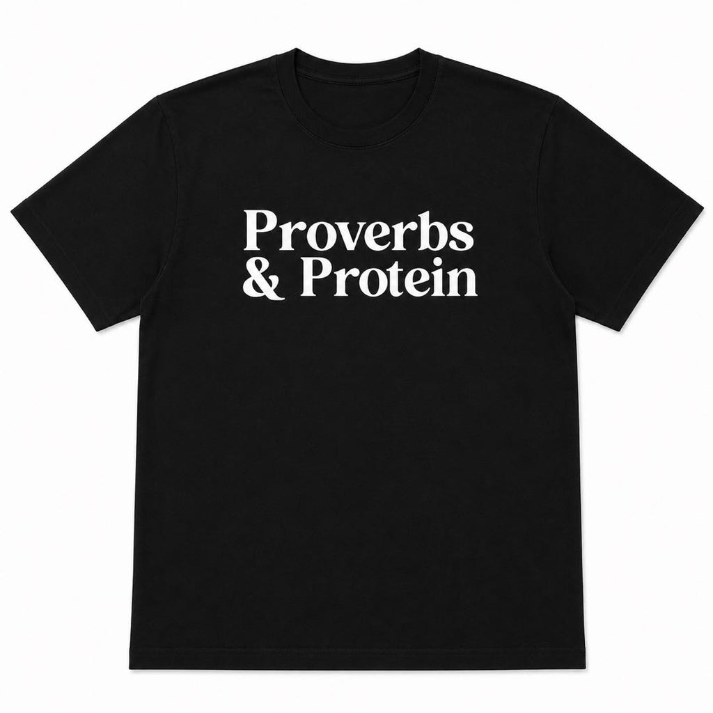 Faith Meets Gains 💪 Proverbs & Protein Christian Gym T-Shirt | Faith Based Fitness Tee