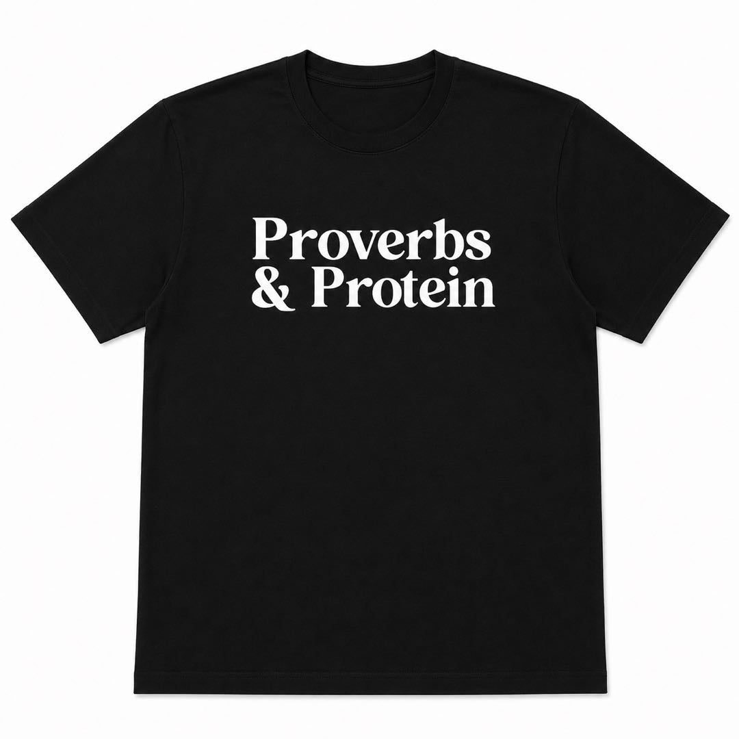 Faith Meets Gains 💪 Proverbs & Protein Christian Gym T-Shirt | Faith Based Fitness Tee