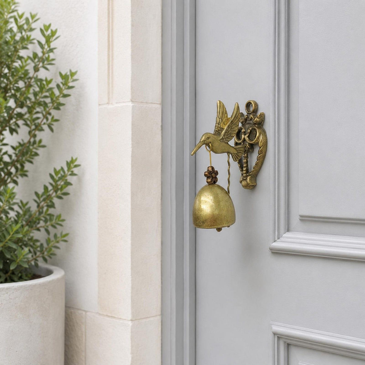 Vintage Hummingbird Doorbell – Rustic Wall-Mounted Metal Bell