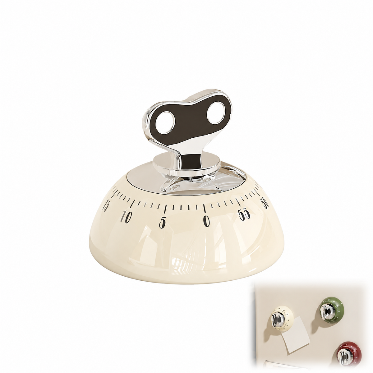 Vintage Magnetic Kitchen Timer – 60-Minute Mechanical Countdown