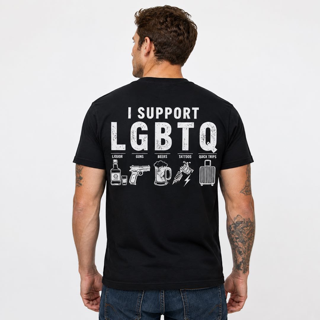 I Support LGBTQ Funny Graphic T-Shirt | Pride Ally Shirt | Love & Equality Support Tee