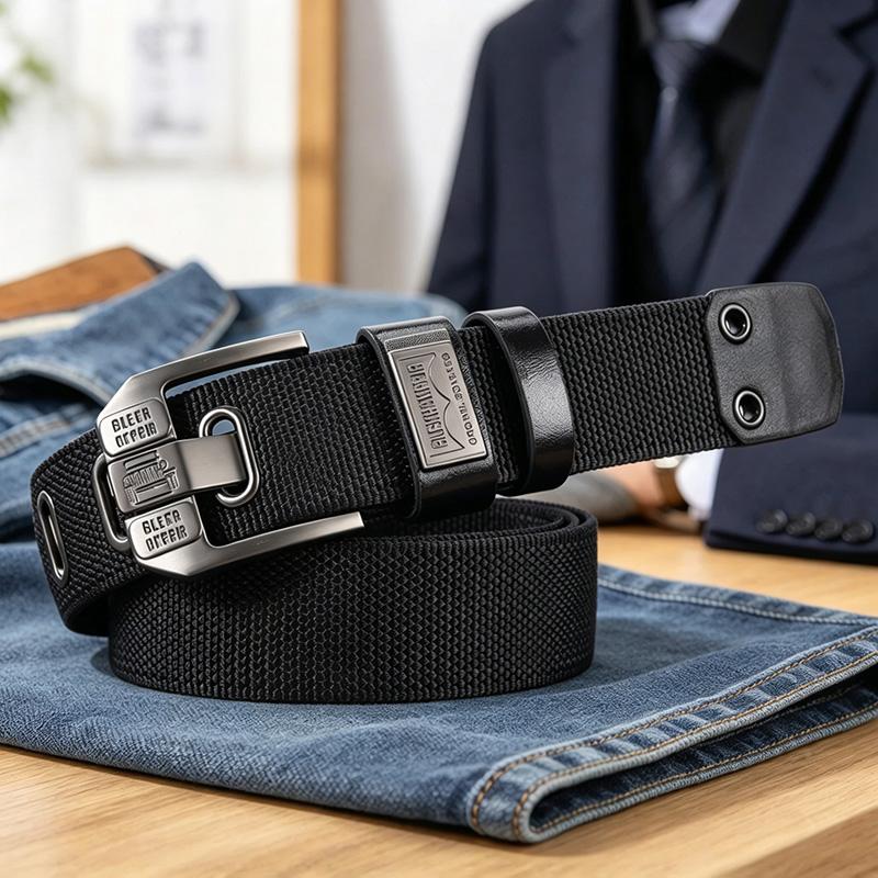 Adjustable Holeless Belt – Minimalist Square Sliding Buckle