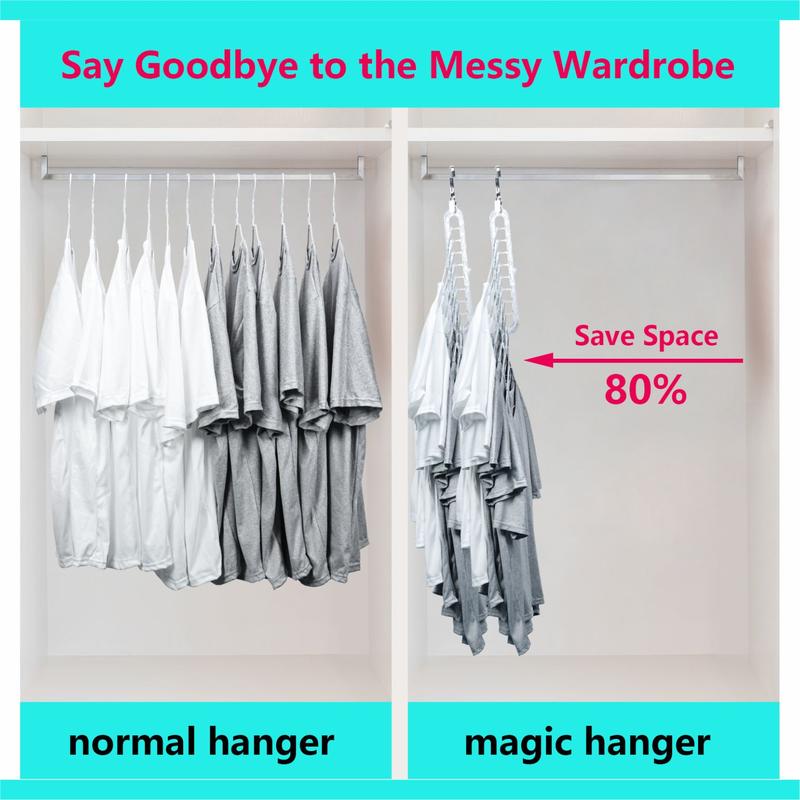 2-Pack 9-Hole Space-Saving Hanger Organizers – Closet Storage Racks