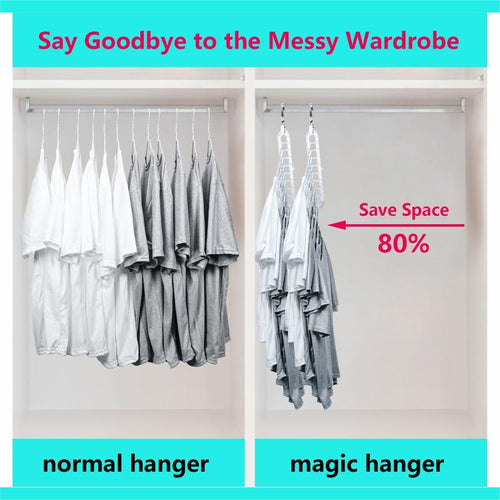 2-Pack 9-Hole Space-Saving Hanger Organizers – Closet Storage Racks