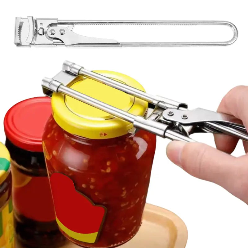 Adjustable Stainless Steel Jar Opener – Manual Lid & Bottle Gripper