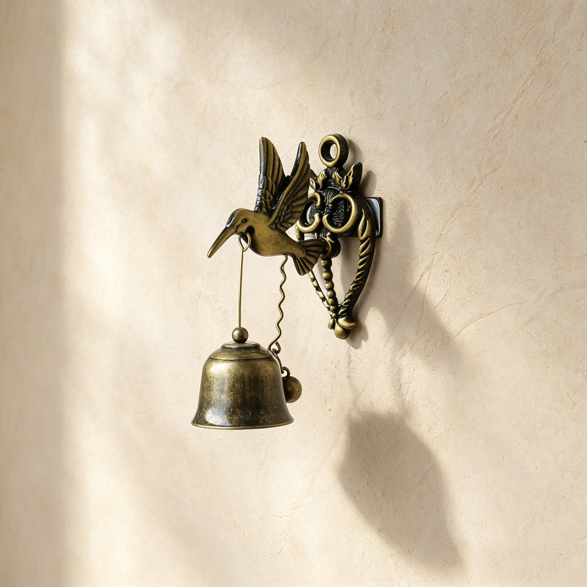 Vintage Hummingbird Doorbell – Rustic Wall-Mounted Metal Bell