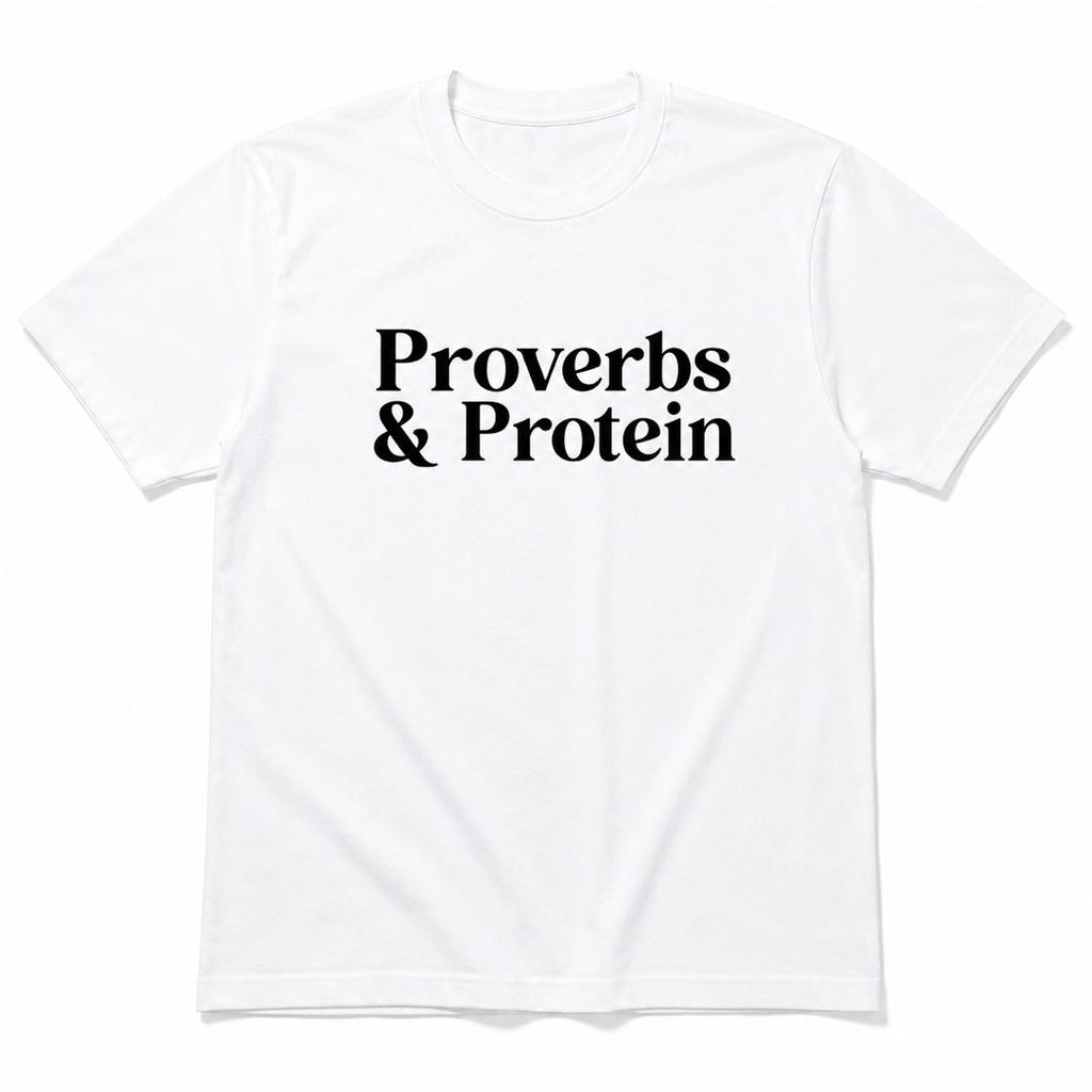 Faith Meets Gains 💪 Proverbs & Protein Christian Gym T-Shirt | Faith Based Fitness Tee
