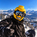 Funny Yellow Tongue-Out Ski Mask – Knitted Cartoon Balaclava