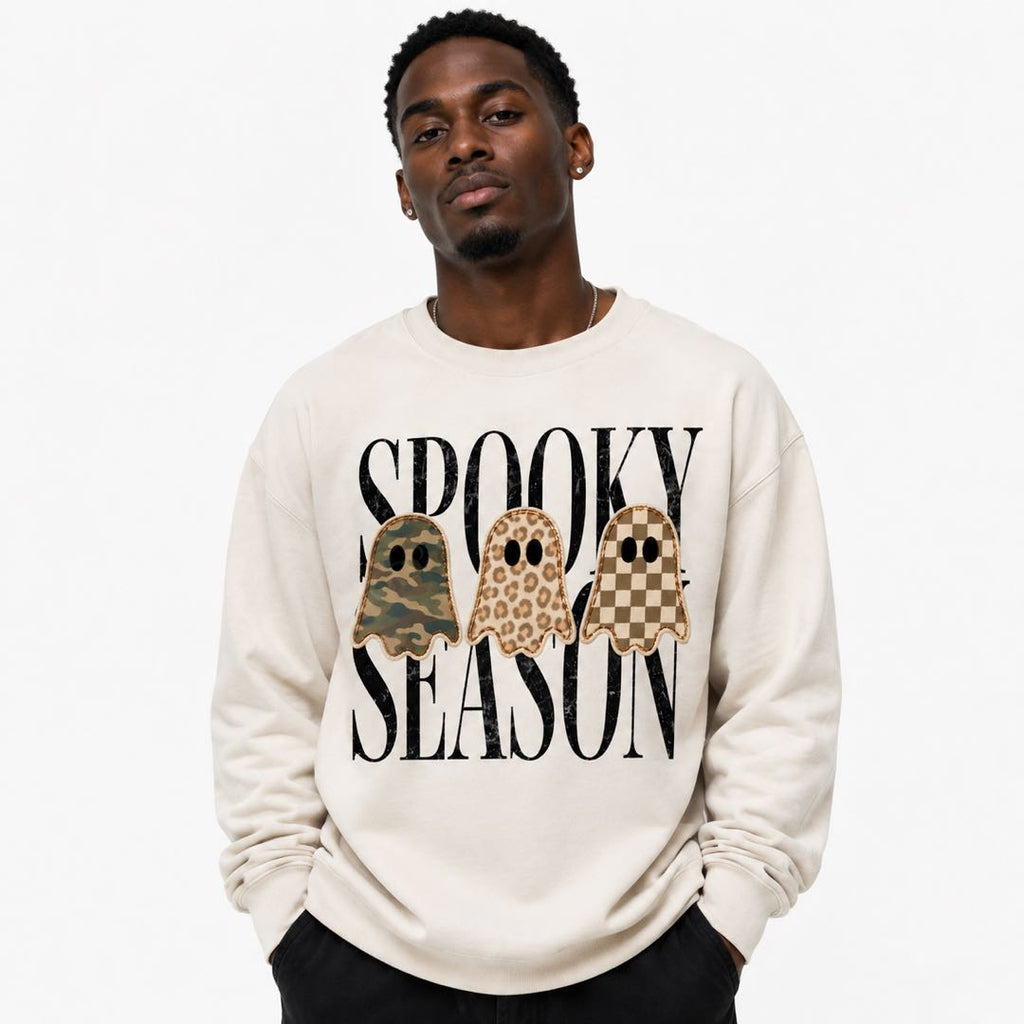Spooky Season Ghost Graphic Sweatshirt | Cute Halloween Crewneck | Fall Pumpkin Season Pullover