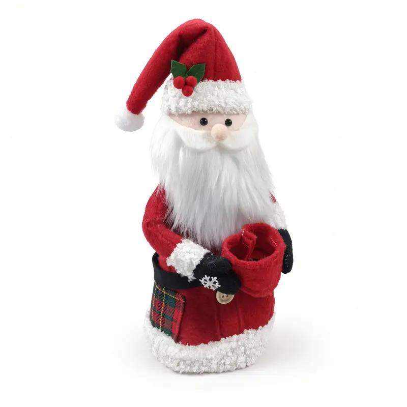2PCS Christmas Handle Covers – Plush Santa & Snowman Huggers
