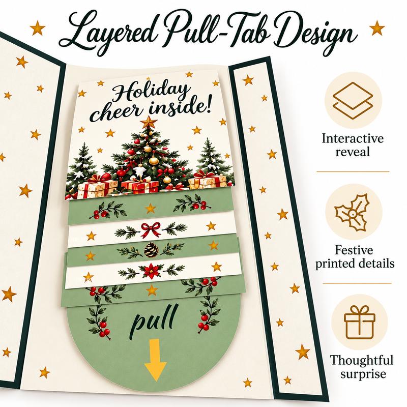 4PCS DIY Pull-Out Christmas Cards – Hidden Surprise Gift Card Holders