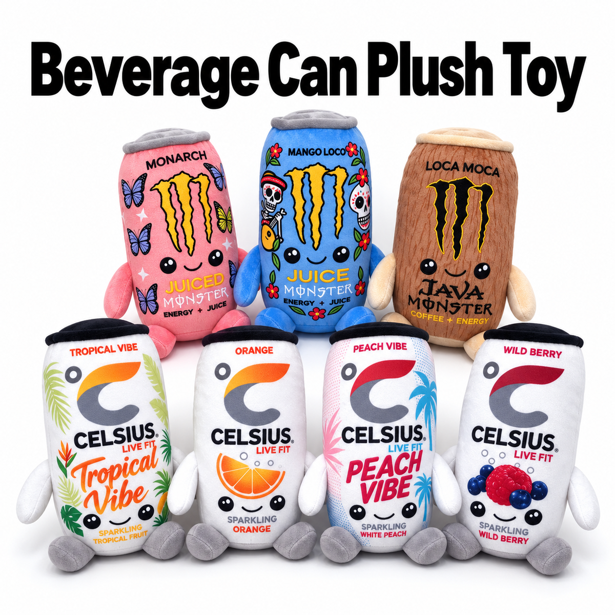 Cute Energy Drink Can Plush Toy – 8.7" Novelty Plushie