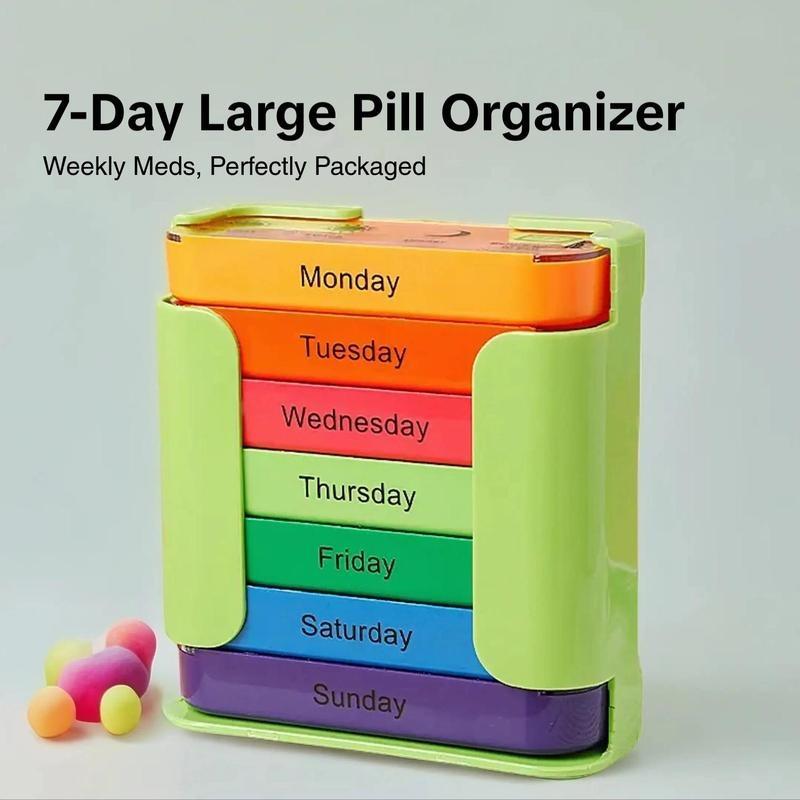 7-Day Stackable Pill Organizer – Portable Weekly Medicine Box