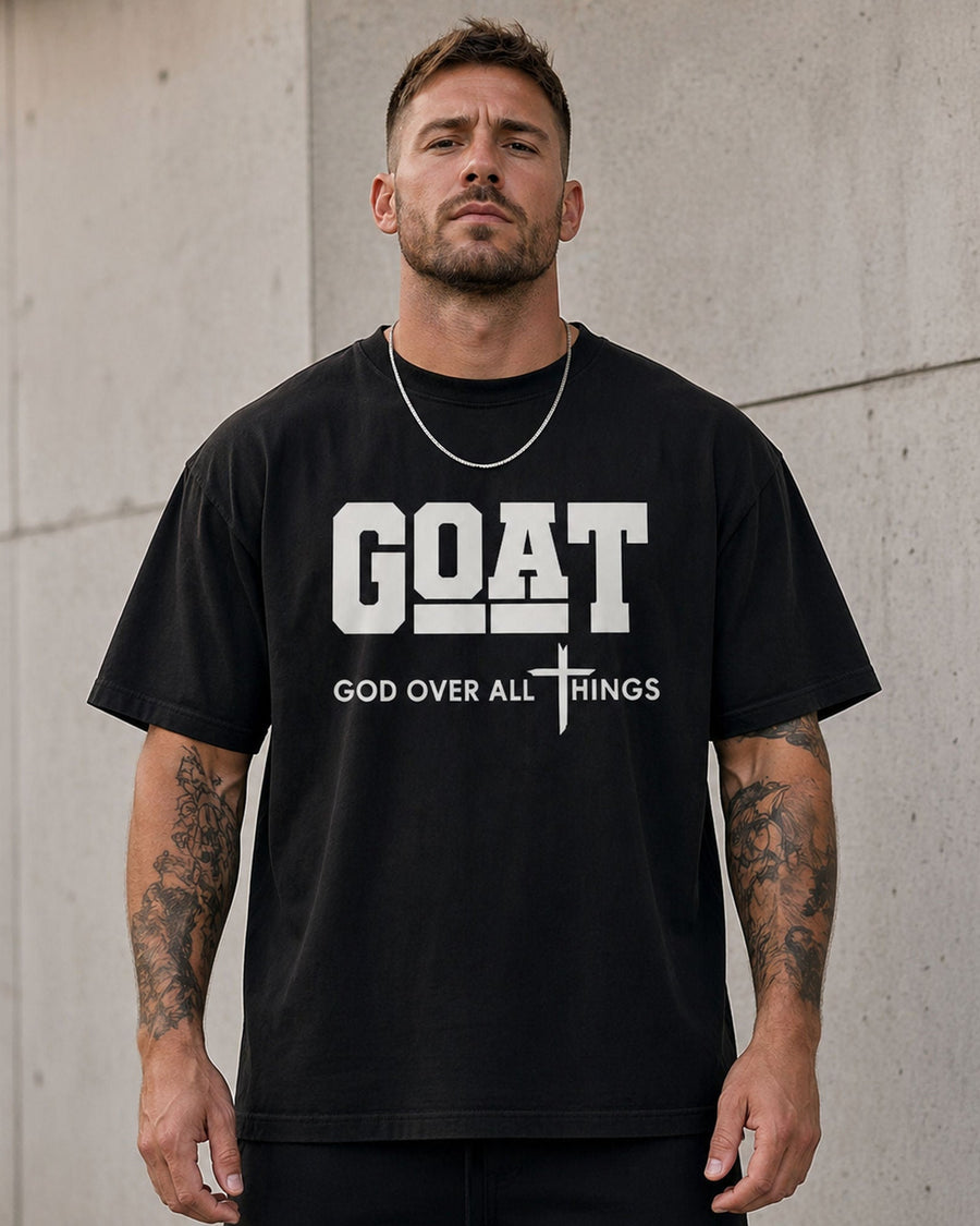 GOAT God Over All Things Faith Graphic Tee