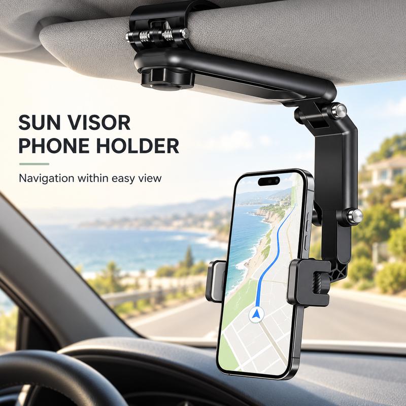 Foldable Car Sun Visor Phone Holder – 360° Adjustable Mount