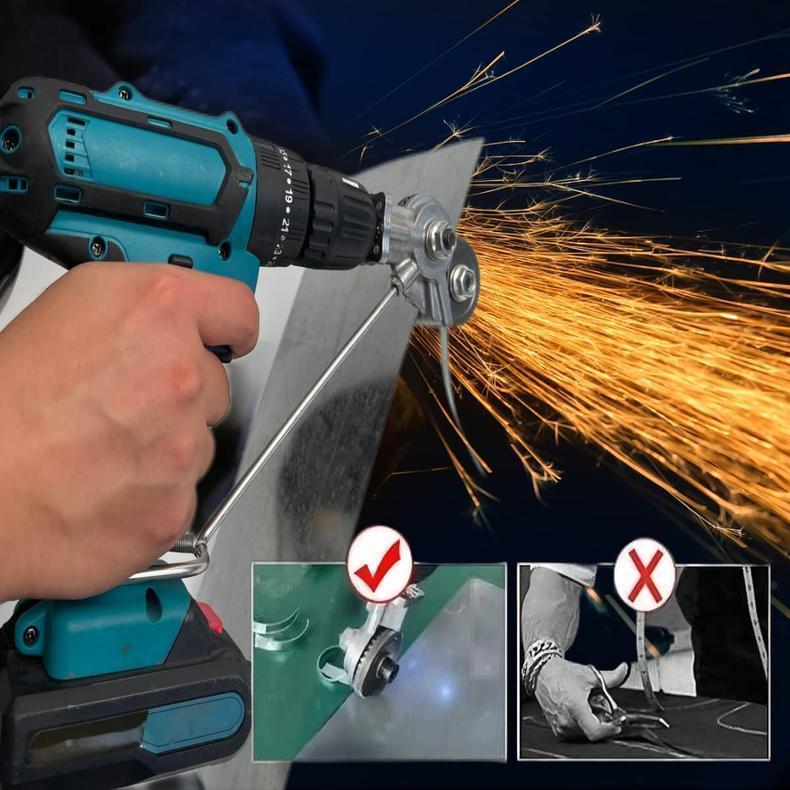 Drill-Powered Sheet Metal Cutter Attachment – Thin Metal Shear