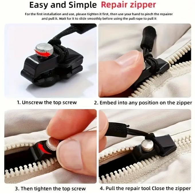 15PCS Zipper Repair Kit – 3 Sizes, No Sewing Needed