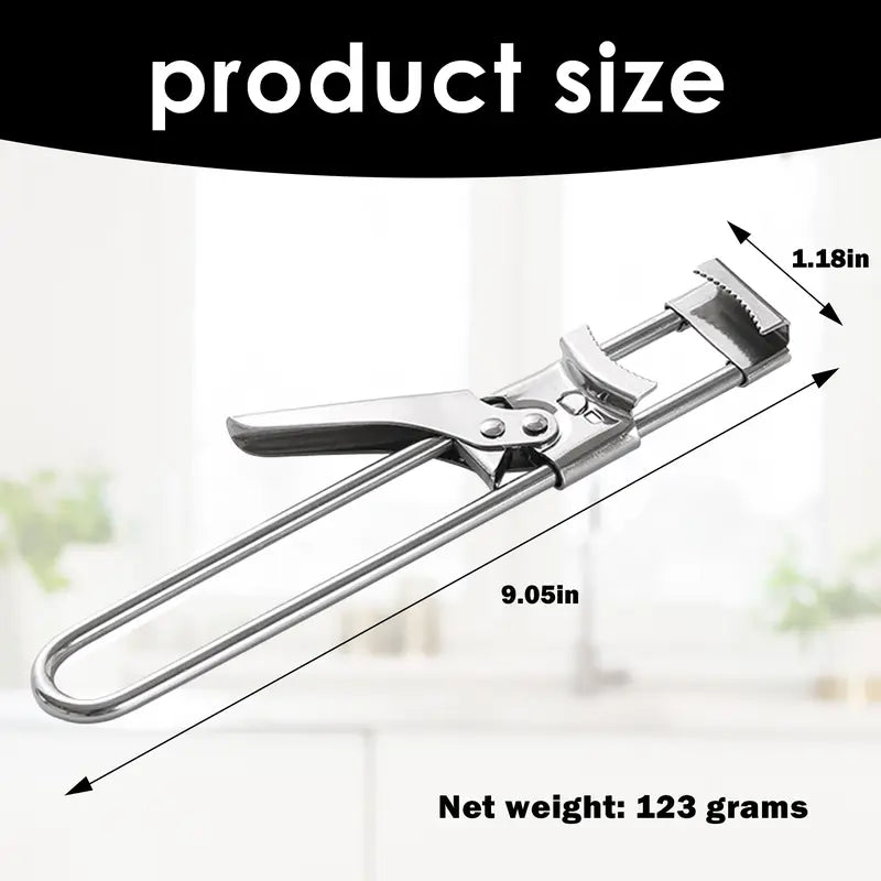 Adjustable Stainless Steel Jar Opener – Manual Lid & Bottle Gripper
