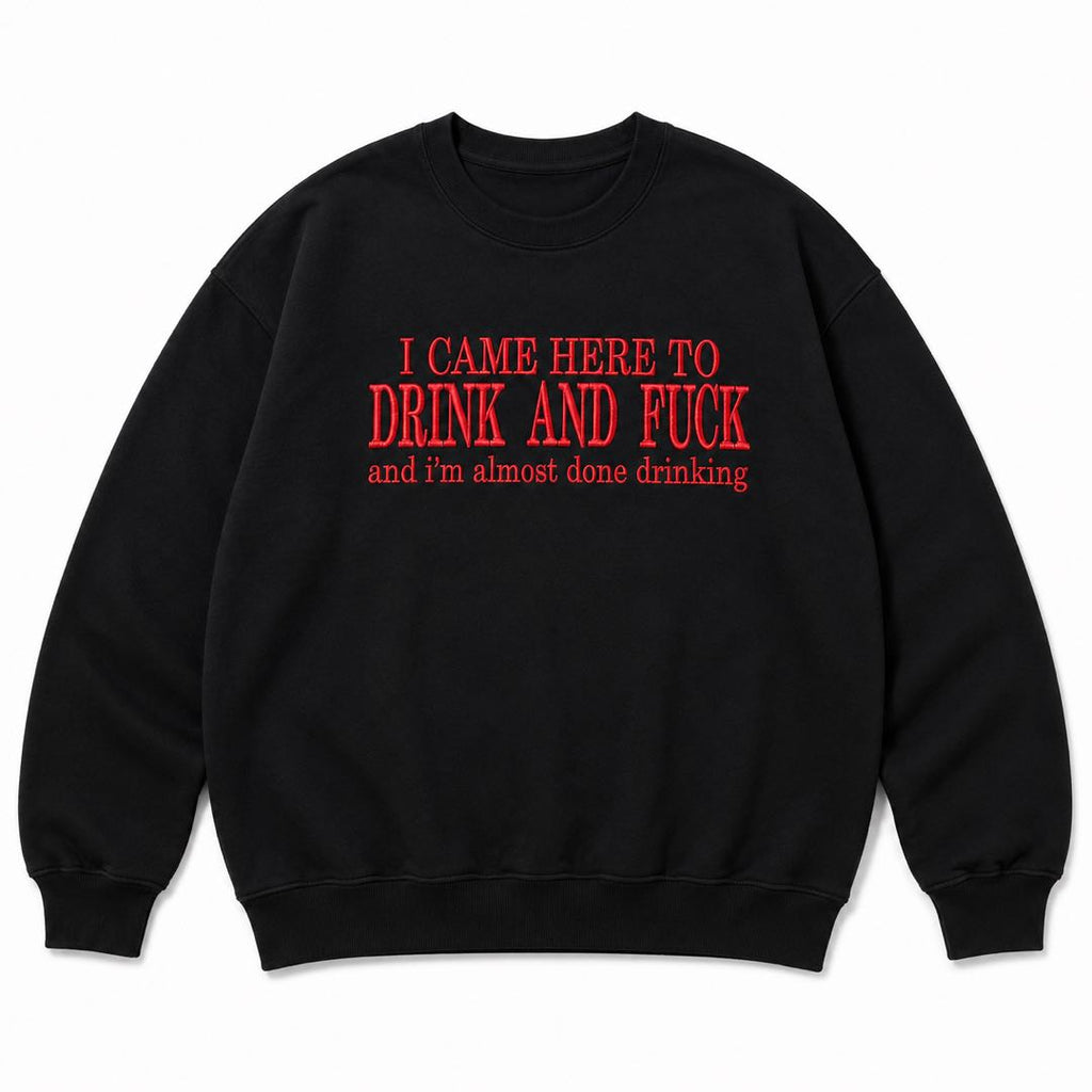 I Came Here to Drink and F*ck Hoodie | Funny Adult Drinking Hoodie | Bold Party Graphic Pullover | Viral Bar Humor Gift