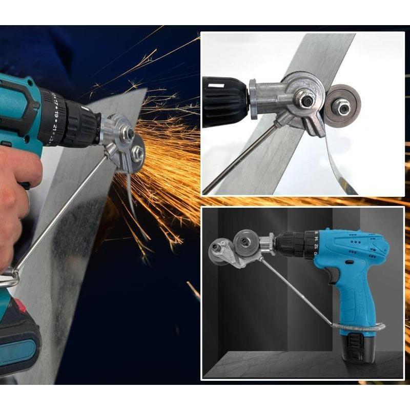 Drill-Powered Sheet Metal Cutter Attachment – Thin Metal Shear