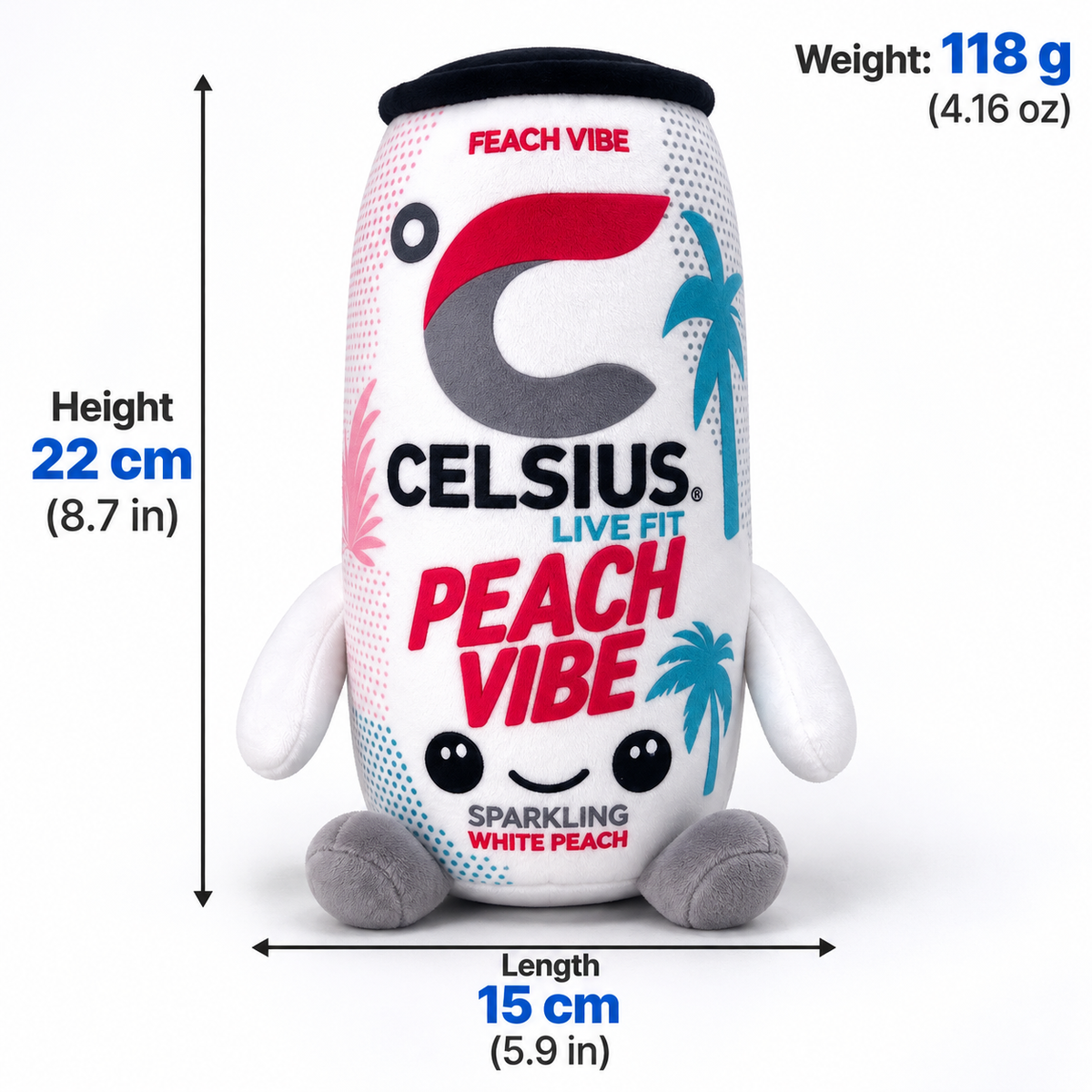 Cute Energy Drink Can Plush Toy – 8.7" Novelty Plushie