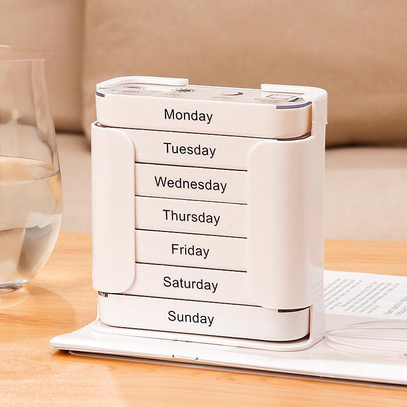 7-Day Stackable Pill Organizer – Portable Weekly Medicine Box