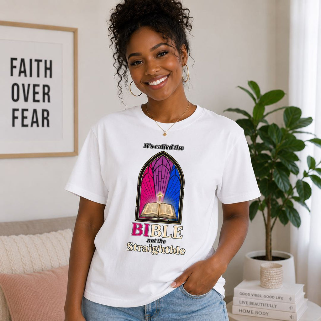 Viral Christian Humor T-Shirt | Bible Not Straightble Tee