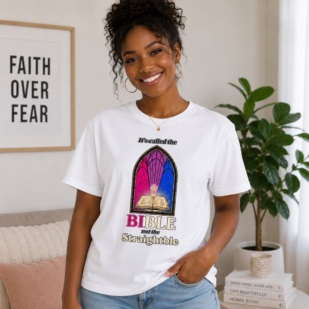 Viral Christian Humor T-Shirt | Bible Not Straightble Tee