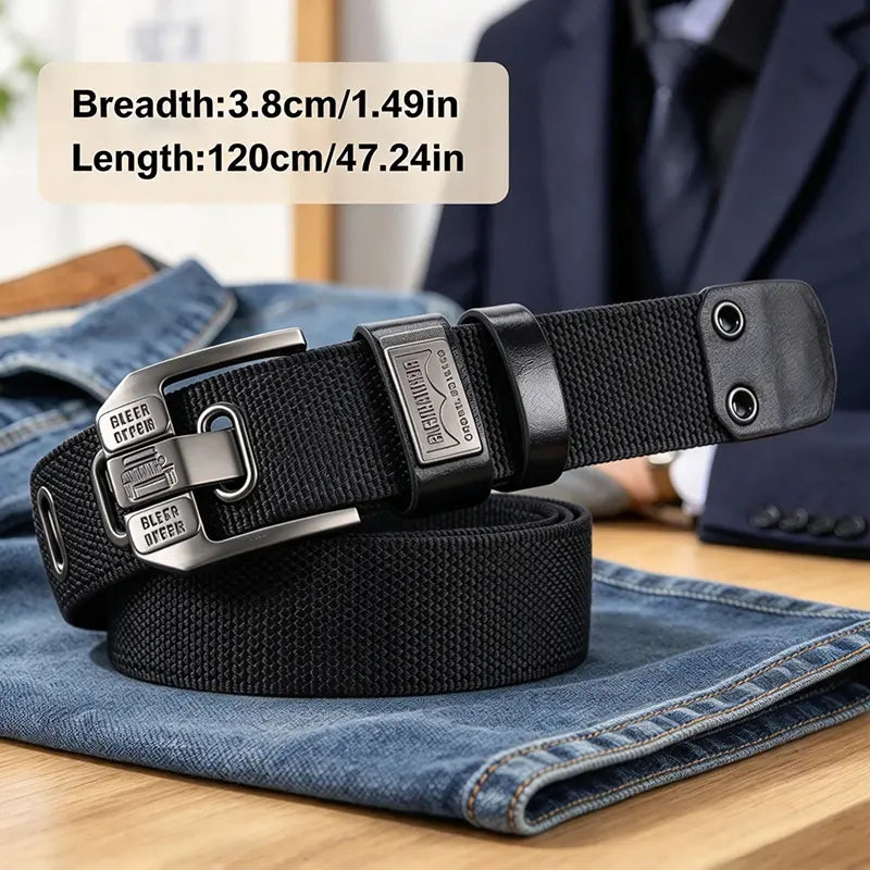 Adjustable Holeless Belt – Minimalist Square Sliding Buckle