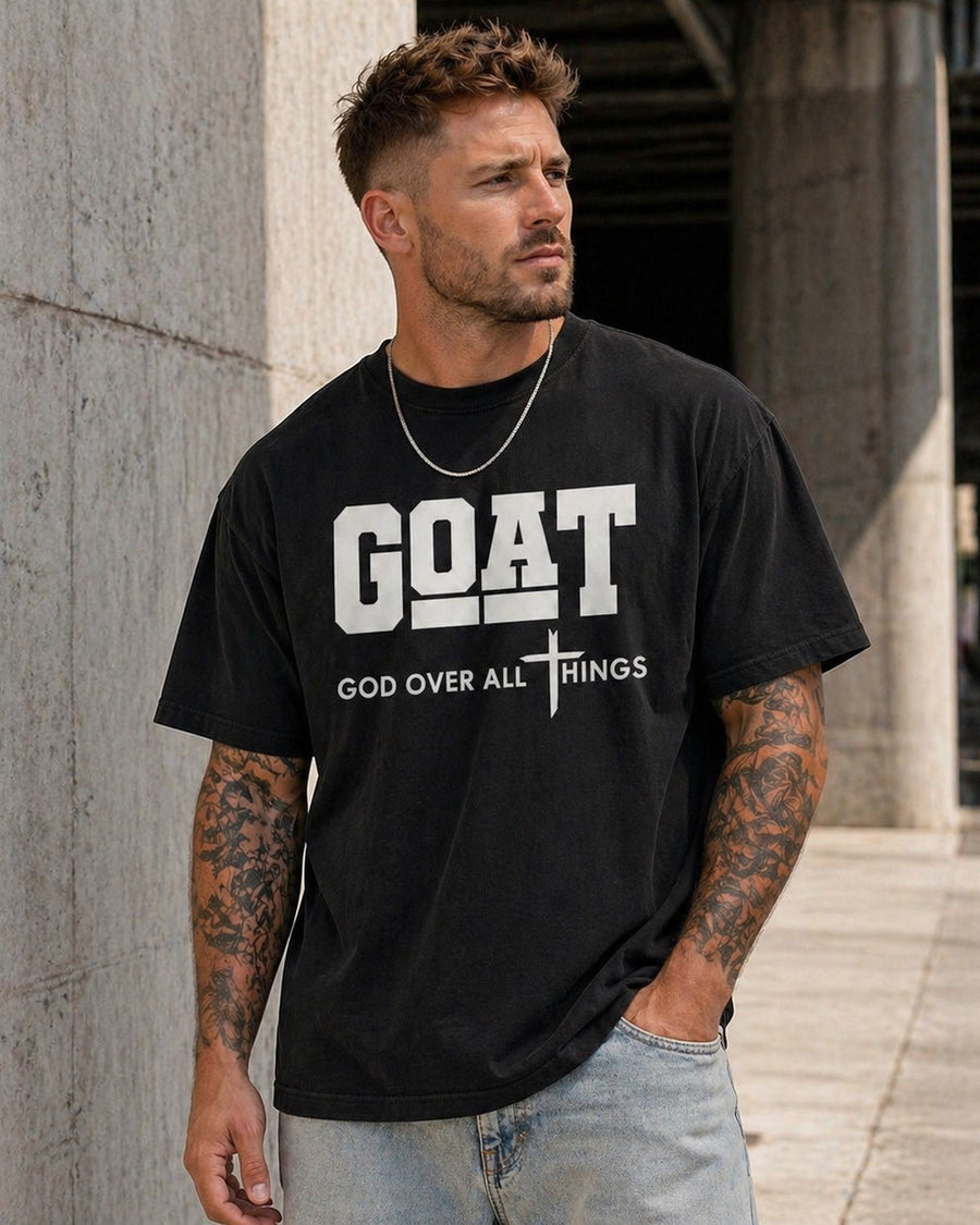 GOAT God Over All Things Faith Graphic Tee