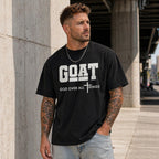 GOAT God Over All Things Faith Graphic Tee front print product photo 02 | Diya Glow