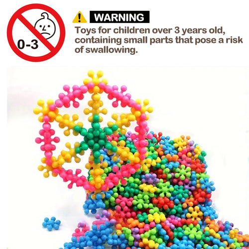 100PCS Snowflake Building Blocks – Colorful DIY Flower Puzzle Kit