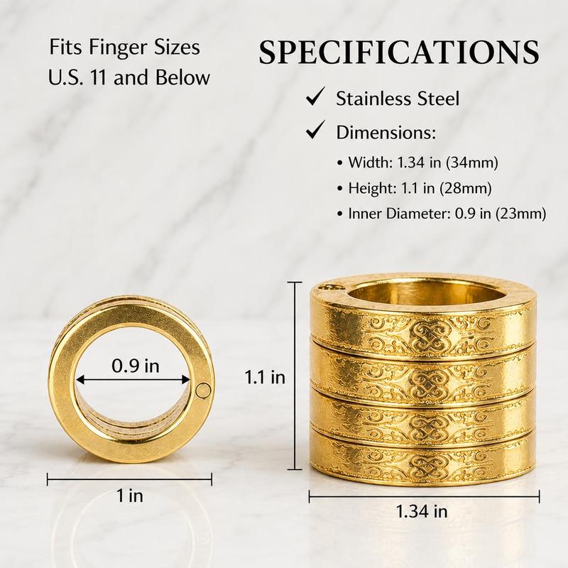 4-Band Interlinked Thumb Ring – Stainless Steel Fidget Jewelry