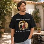 Coming Out Of My Cave Easter Graphic Tee front print product photo 02 | Diya Glow