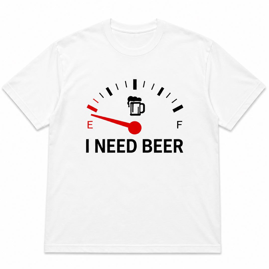 I Need Beer Shirt | Funny Beer Gauge Graphic Tee For BBQ, Camping & Drinking