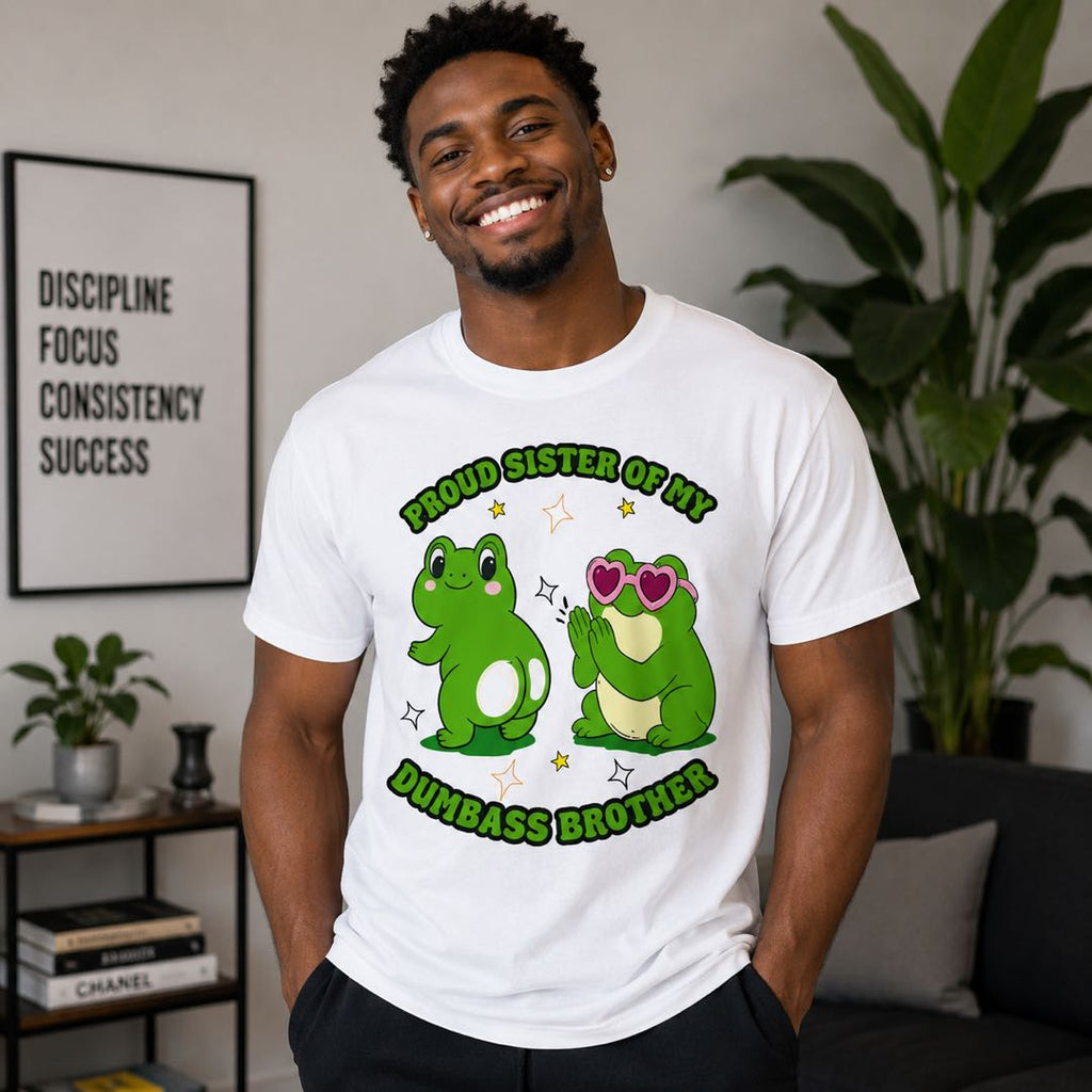 Cute Frogs. Savage Message-Funny Brother & Sister T-Shirt-Cute Frog Graphic Tee
