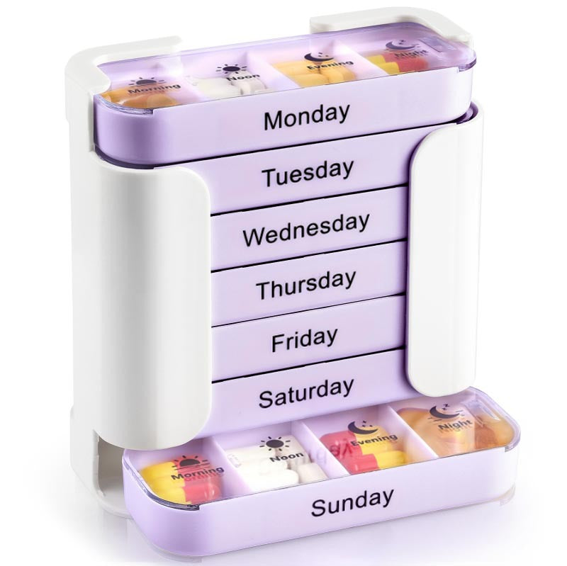 7-Day Stackable Pill Organizer – Portable Weekly Medicine Box