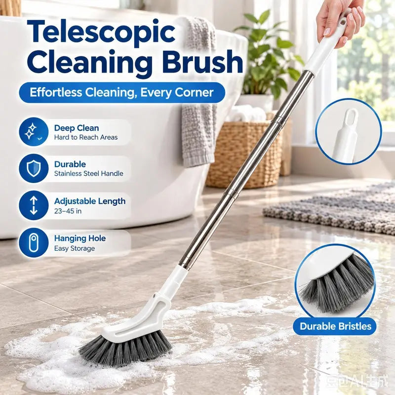 Telescopic Crevice Cleaning Brush – Stainless Steel Long Handle